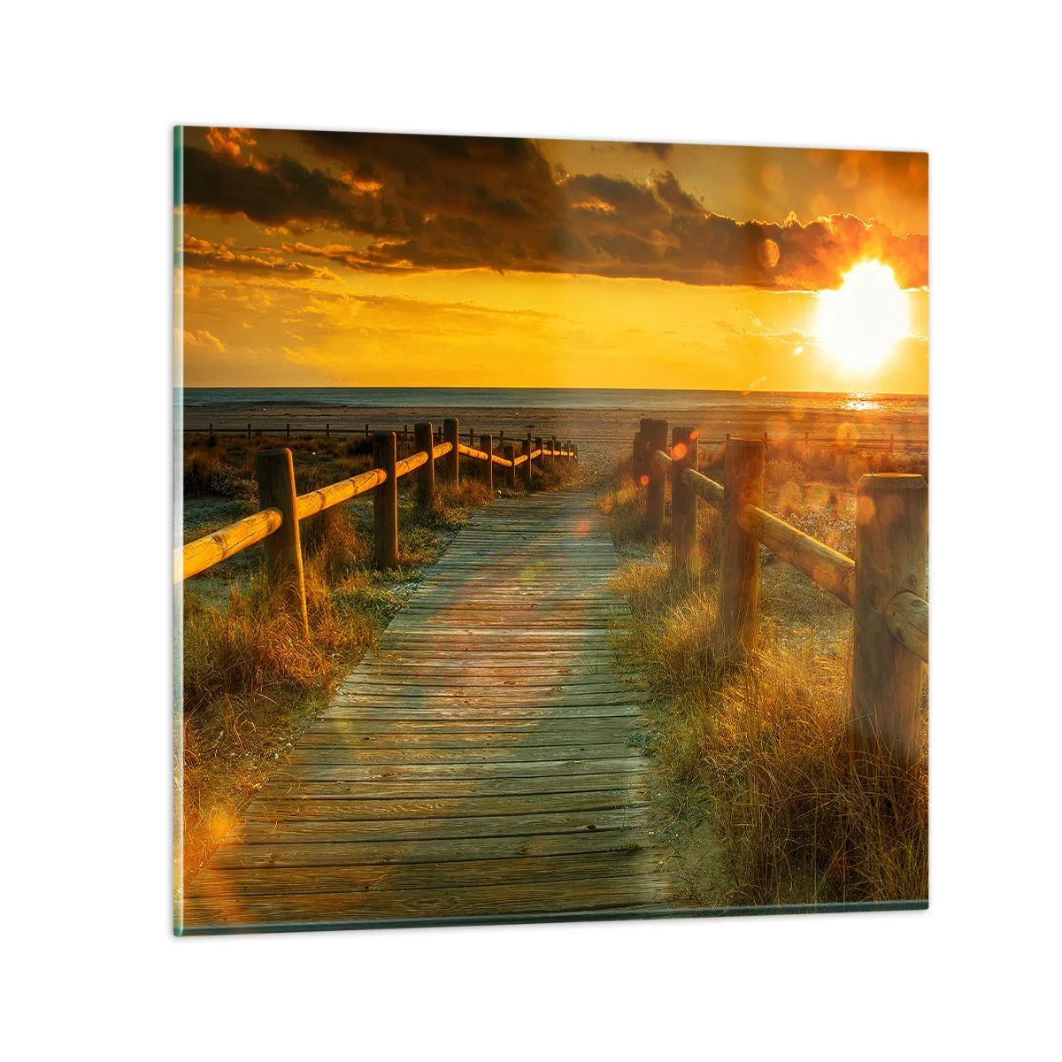 Impression sur verre - Image sur verre - Baigné dans le vieil or - 60x60 cm