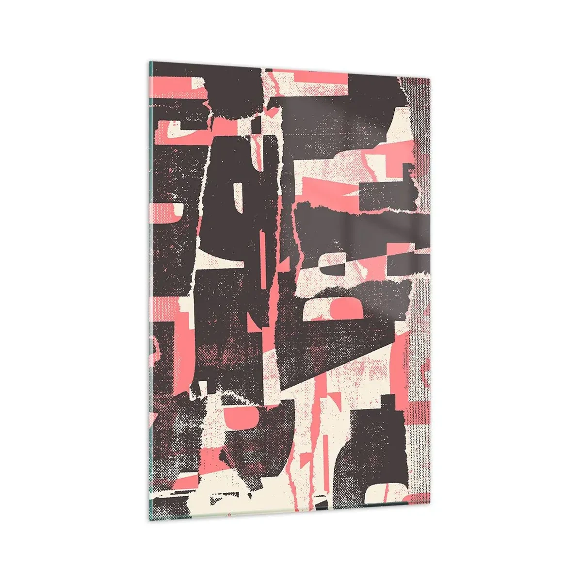 Impression sur verre - Image sur verre - Une composition abstraite dans les tons de rose et de marron. - 80x120cm - Tout ce tapage - Décoration murale moderne pour le salon et la chambre ARTTOR