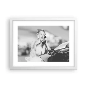 Affiche dans un cadre blanc - Poster - Hello! Ici les années 50 - 40x30 cm