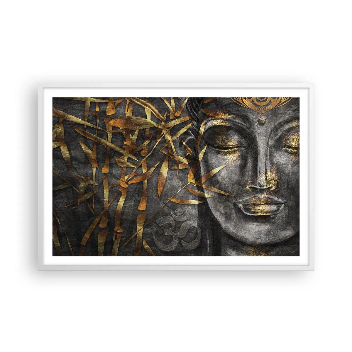 Affiche dans un cadre blanc - Poster - Ressentir le calme - 91x61 cm