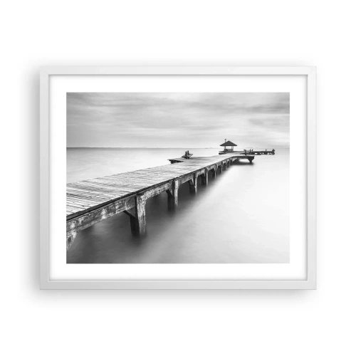 Affiche dans un cadre blanc - Poster - À l'horizon - 50x40 cm