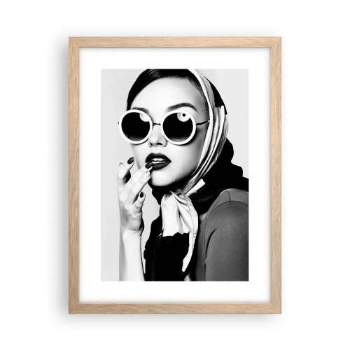 Affiche dans un chêne clair - Poster - Salutations des années 60 - 30x40 cm