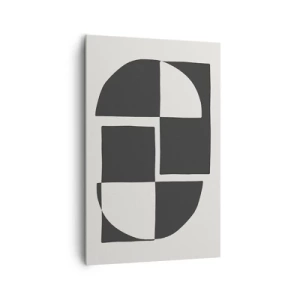 Impression sur toile - Image sur toile - Formes géométriques abstraites en noir et blanc - 80x120cm - Antithèse - Synthèse - Décoration murale moderne pour le salon et la chambre ARTTOR