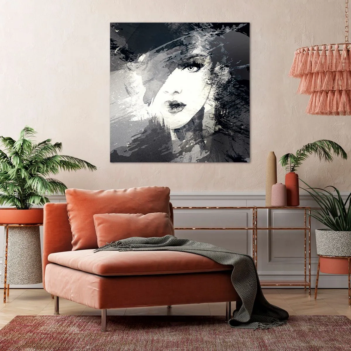 Impression sur toile - Image sur toile - Derrière un voile gris - 30x30 cm