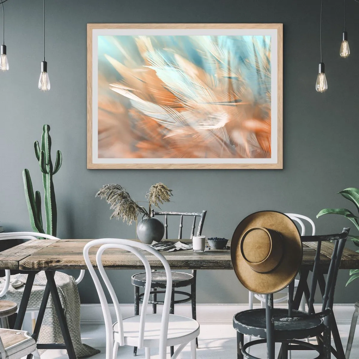 Affiche dans un chêne clair - Poster - Au pays de la douceur - 100x70 cm