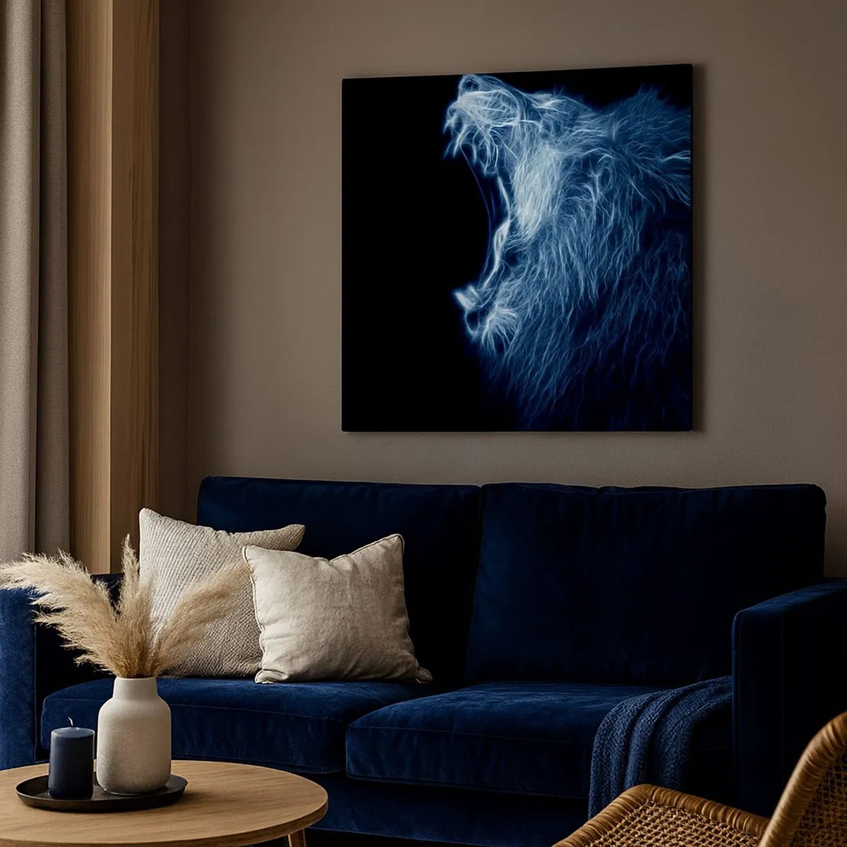 Impression sur toile - Image sur toile - La colère ardente du roi - 30x30 cm