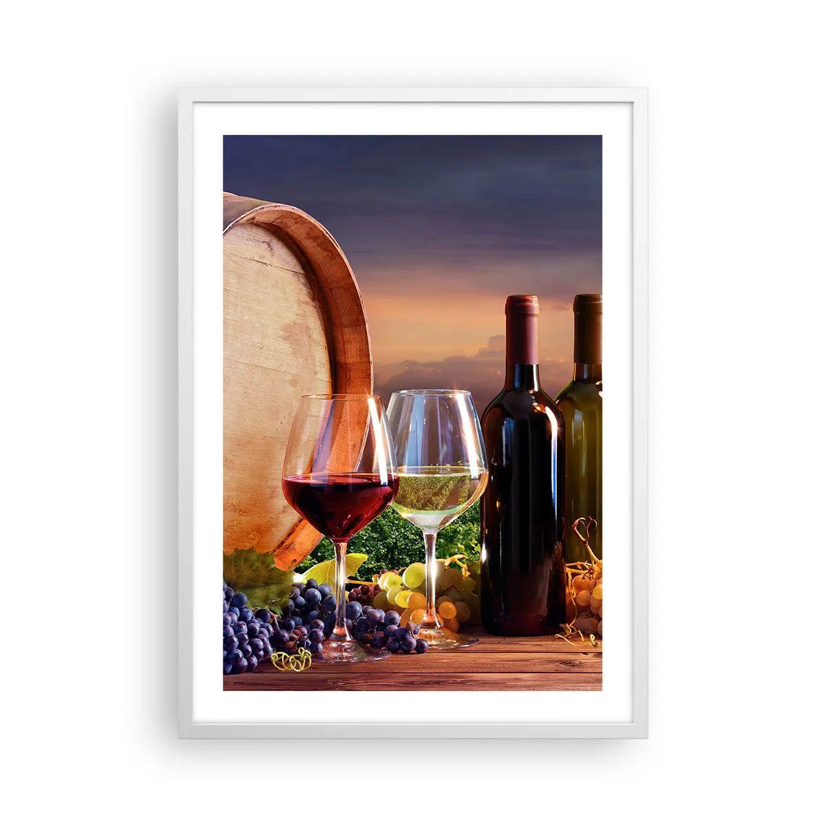 Affiche dans un cadre blanc - Poster - Ici la vie a du goût - 50x70 cm