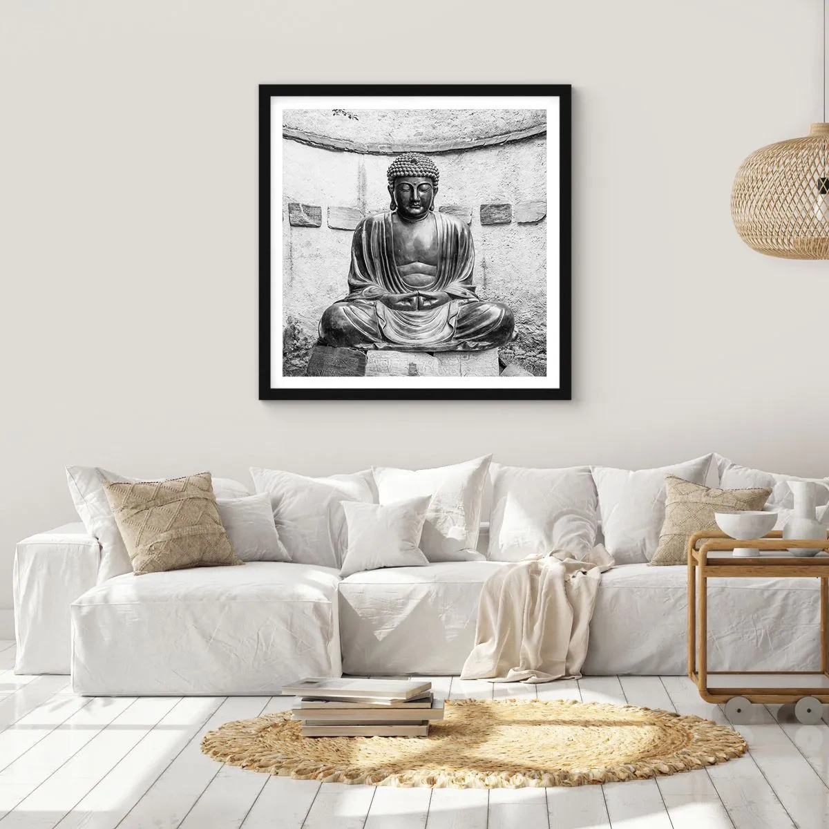 Affiche dans un cadre noir - Poster - A la source de la paix - 30x30 cm