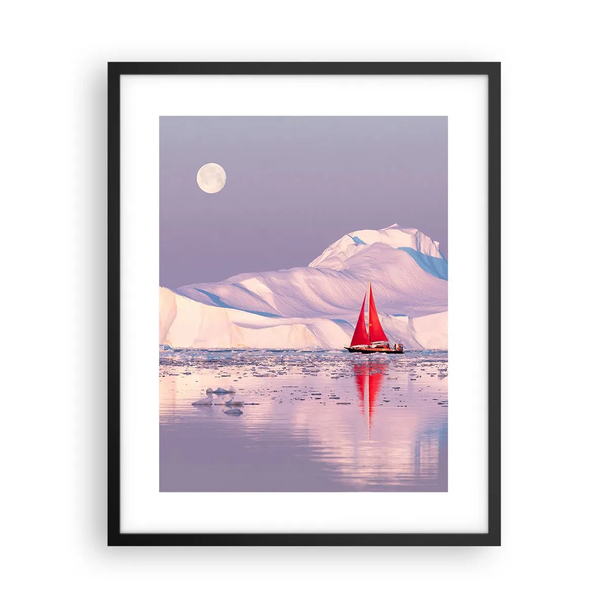 Affiche dans un cadre noir - Poster - La chaleur de la voile, le froid de la glace - 40x50 cm