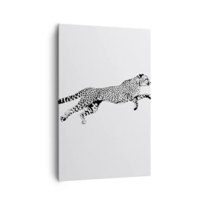 Impression sur toile - Image sur toile - Graphique minimaliste d'un guépard en mouvement - 80x120cm - Le plus rapide sur Terre - Décoration murale moderne pour le salon et la chambre ARTTOR