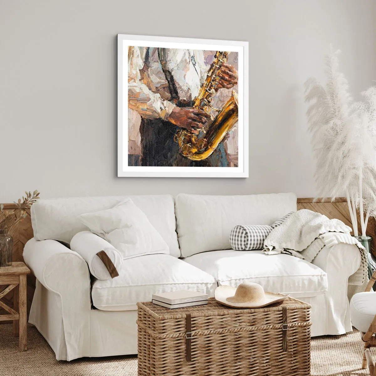 Affiche dans un cadre blanc - Poster - C'est l'heure du solo - 30x30 cm