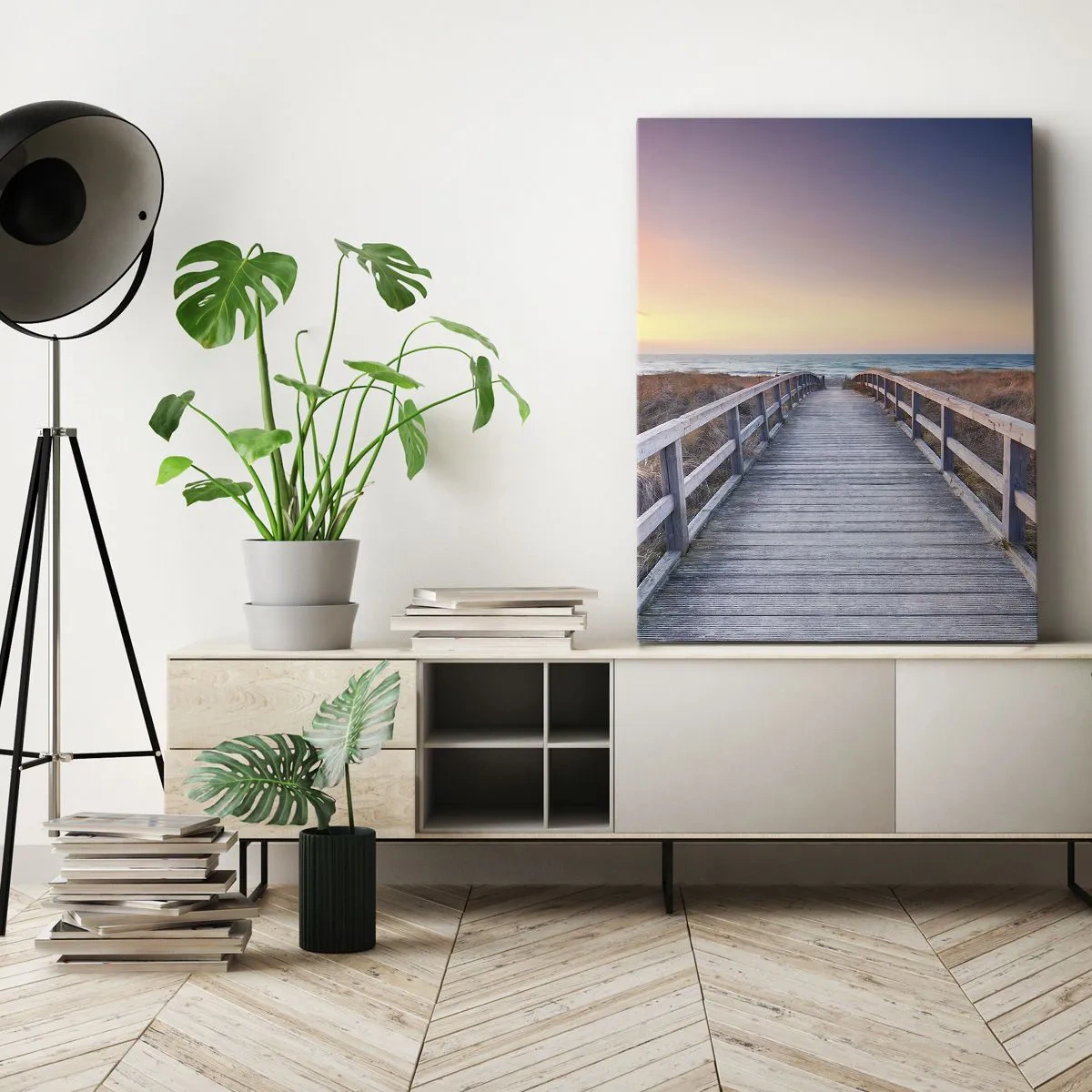 Impression sur toile - Image sur toile - Aurore baltique du soir - 65x120 cm