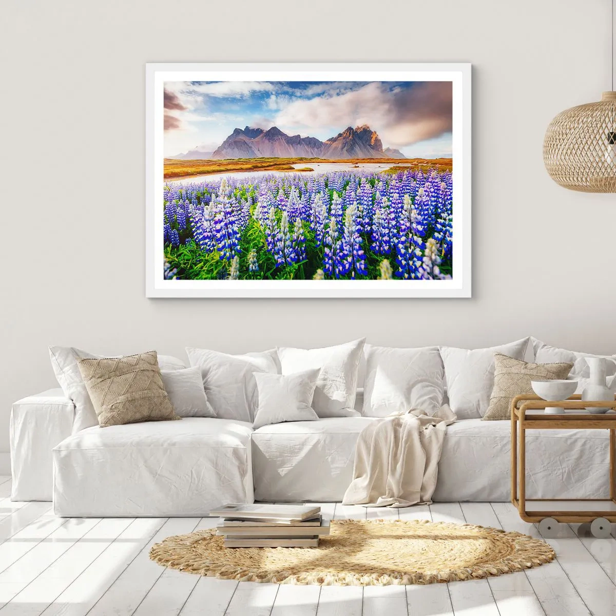 Affiche dans un cadre blanc - Poster - La force et l'austérité côtoient la douceur - 50x40 cm