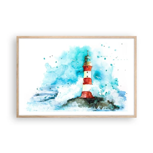 Affiche dans un chêne clair - Poster - Unité des éléments - 91x61 cm