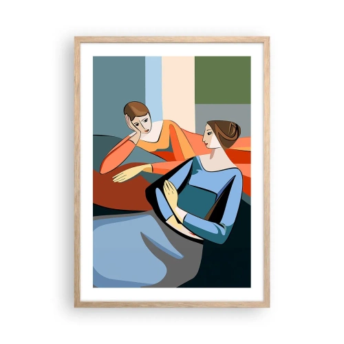 Affiche dans un chêne clair - Poster - Un moment de confiance - 50x70 cm
