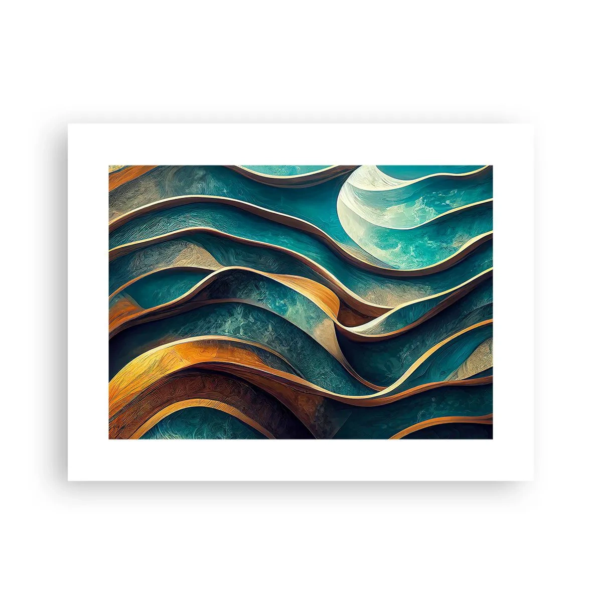 Affiche - Poster - Méandres de bleu - 40x30 cm