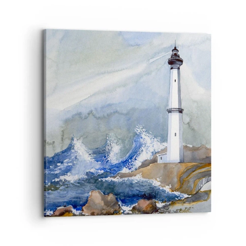 Impression sur toile - Image sur toile - Contre l'obscurité et la tempête - 70x70 cm