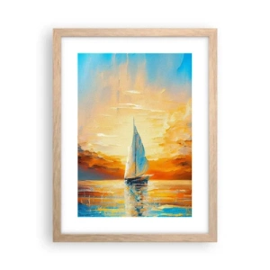 Affiche dans un chêne clair - Poster - Expédition en or - 30x40 cm