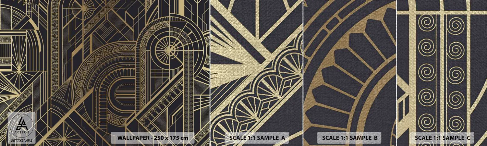 Échantillon de Papier Peint Premium Canvas - Concept, idée, plan - Abstraction, Morceau, Ornement - 100x30 cm