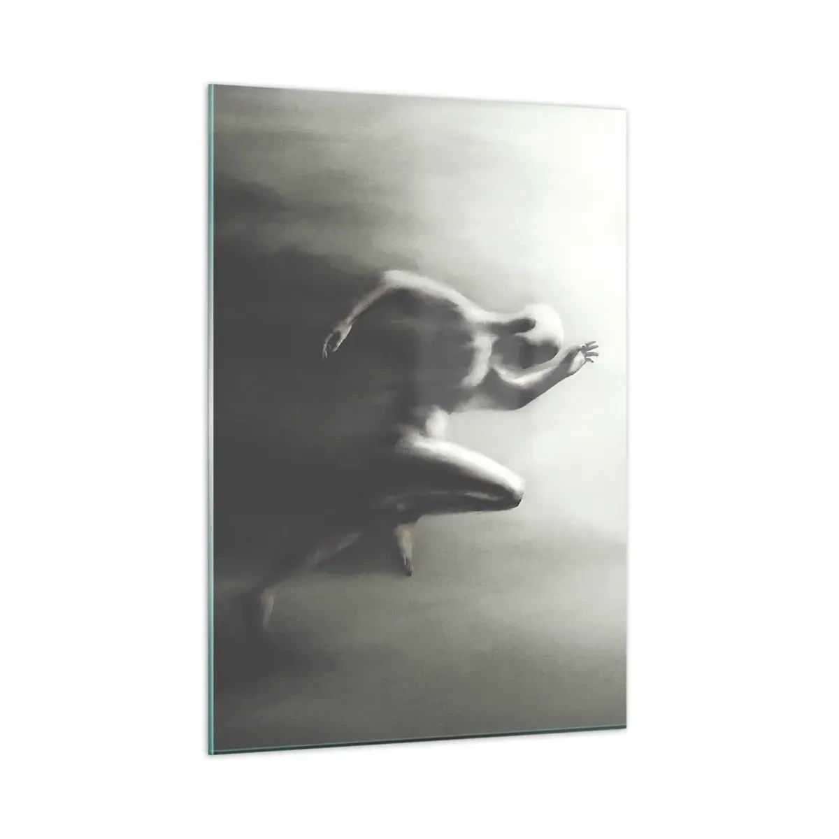 Impression sur verre - Image sur verre - Silhouette dynamique d'une silhouette en train de courir dans une lumière floue - 50x70cm - Inarrêtable - Décoration murale moderne pour le salon et la chambre ARTTOR