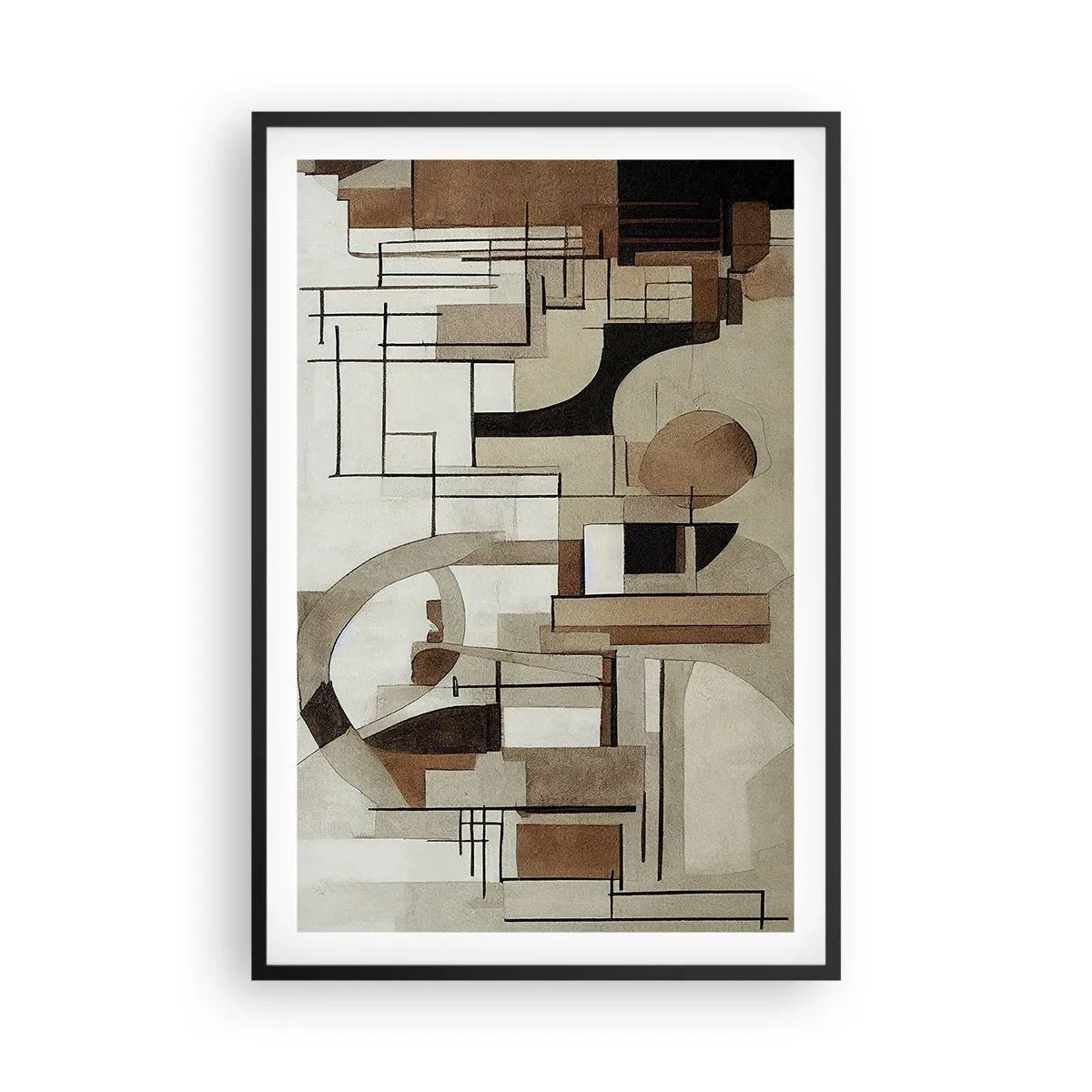 Affiche dans un cadre noir - Poster - Paysage urbain 2.0 - 61x91 cm