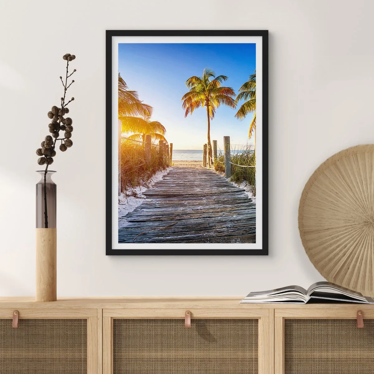 Affiche dans un cadre noir - Poster - Directement au paradis - 40x50 cm