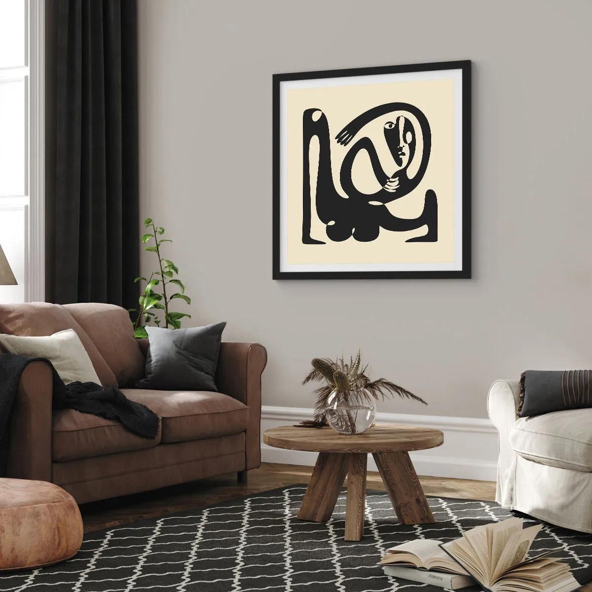 Affiche dans un cadre noir - Poster - Presque du Picasso - 60x60 cm