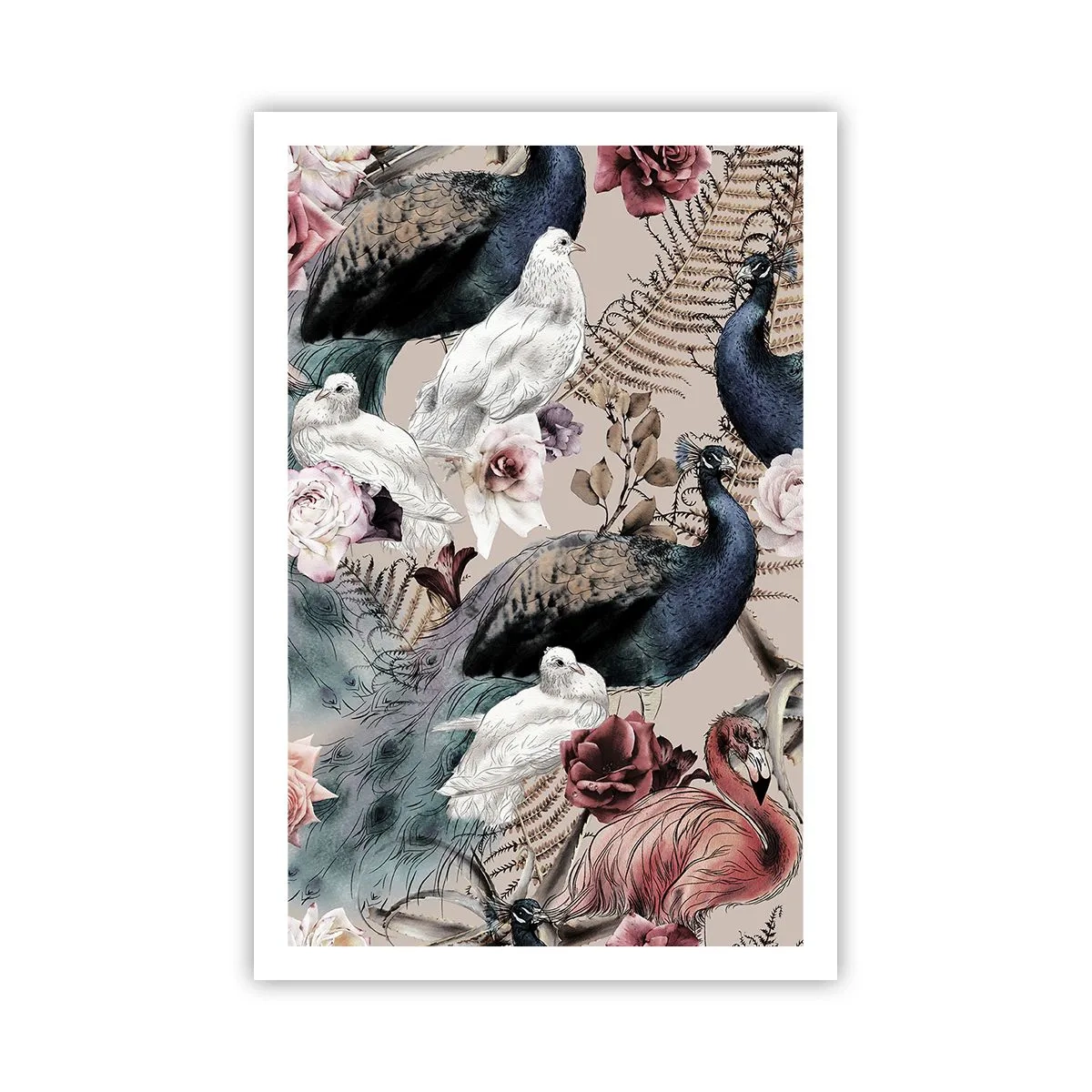 Affiche - Poster - Dans un jardin de palace - 61x91 cm