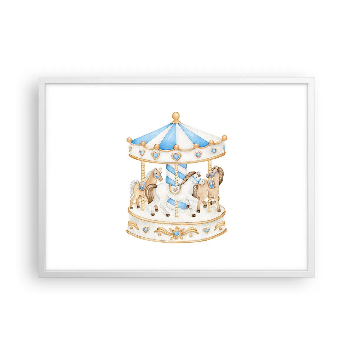 Affiche dans un cadre blanc - Poster - Douce enfance - 70x50 cm