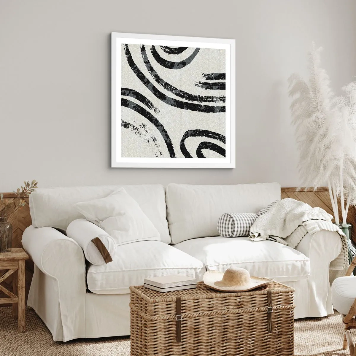 Affiche dans un cadre blanc - Poster - À moitié arrêté - 30x30 cm