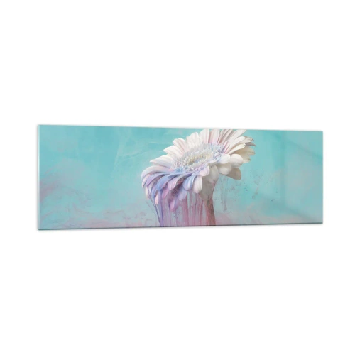 Impression sur verre - Image sur verre - Gerbera pastel avec effet flou - 160x50cm - Le monde souterrain des fleurs - Décoration murale moderne pour le salon et la chambre ARTTOR