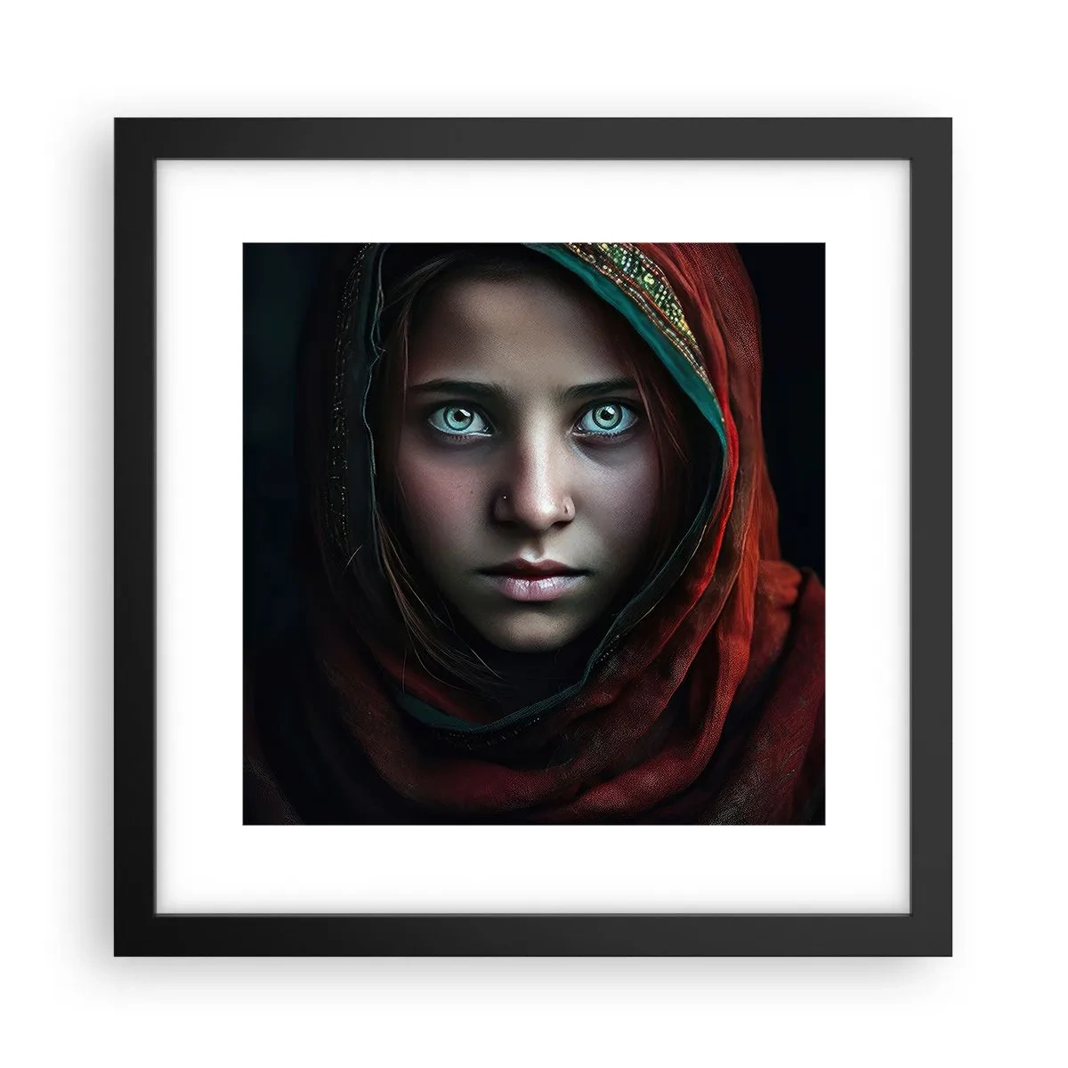 Affiche dans un cadre noir - Poster - Princesse orientale - 30x30 cm