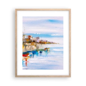 Affiche dans un chêne clair - Poster - Un havre urbain multicolore - 40x50 cm