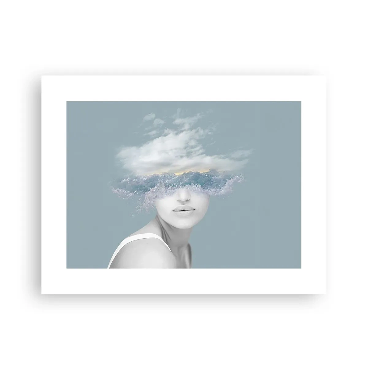 Affiche - Poster - La tête dans les nuages - 40x30 cm