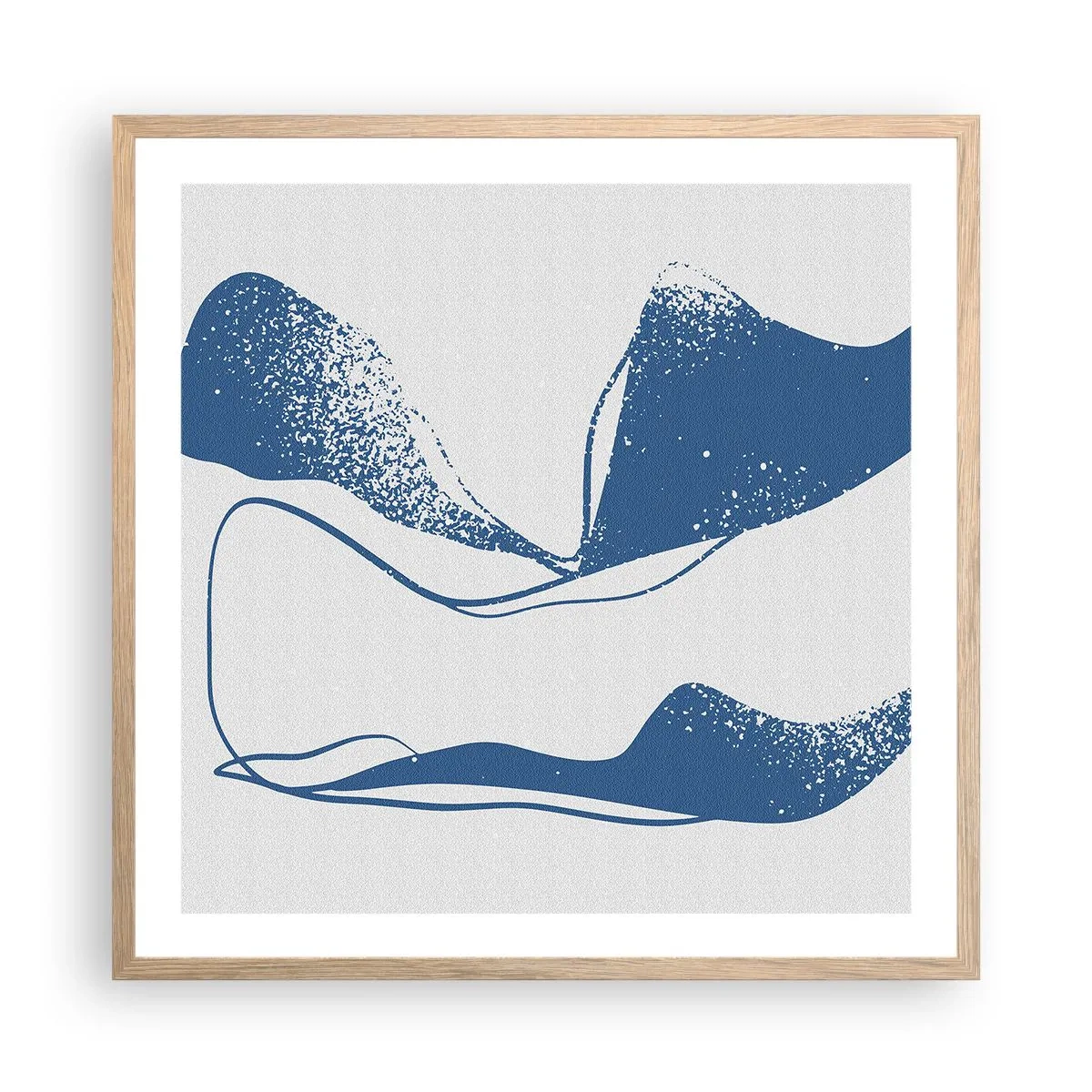 Affiche dans un chêne clair - Poster - Abstraction ailée - 60x60 cm