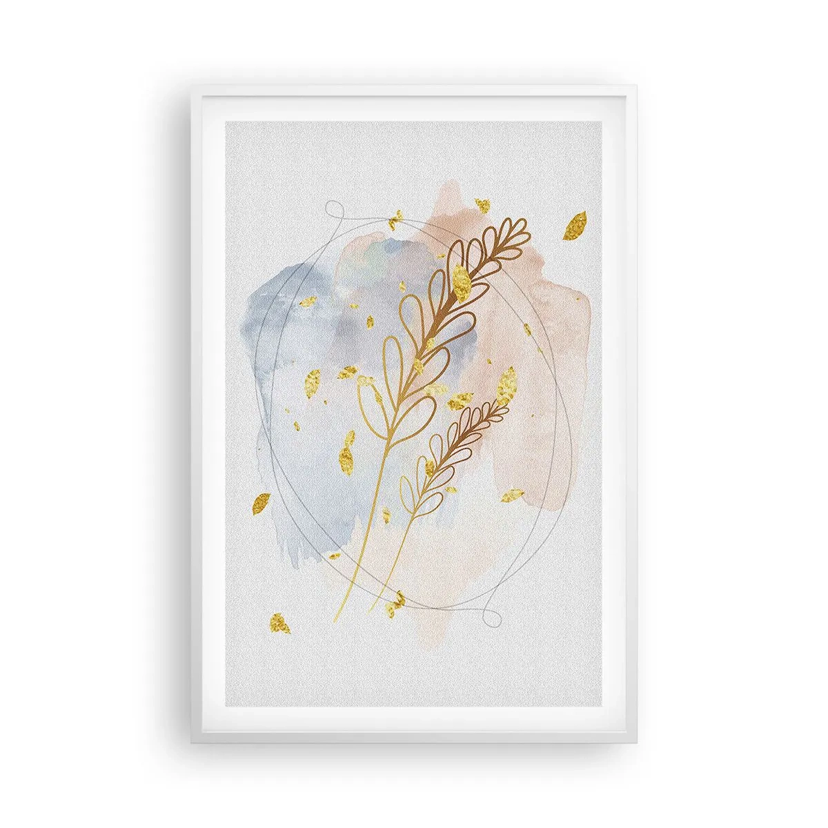 Affiche dans un cadre blanc - Poster - Explosion d'or - 61x91 cm