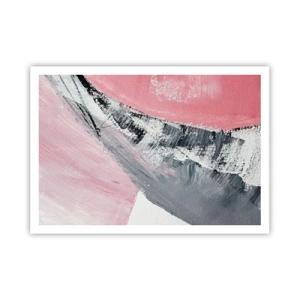 Affiche - Poster - Une composition abstraite dans les tons de rose et de gris. - 100x70cm - Composition assortie - Décoration murale moderne pour le salon et la chambre ARTTOR