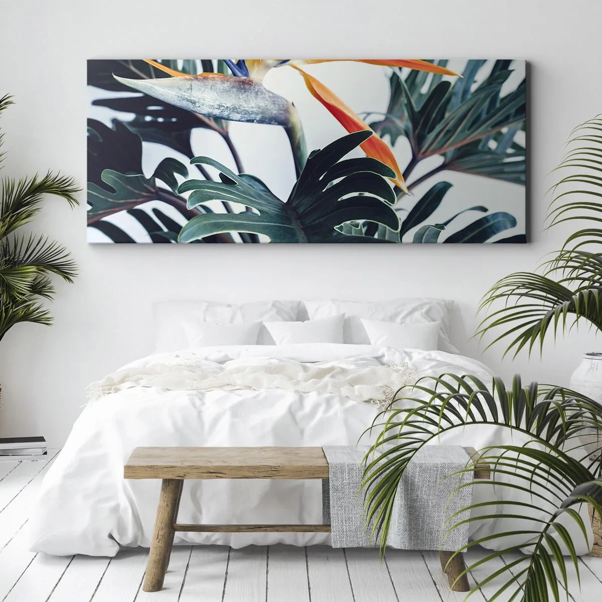 Impression sur toile - Image sur toile - Le buisson oiseaux - 100x40 cm