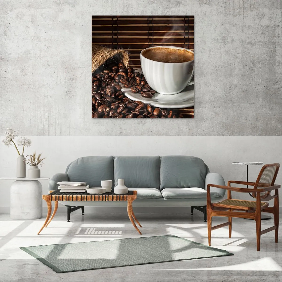 Impression sur verre - Image sur verre - La noirceur du charbon, la clarté de l'ambre - 30x30 cm