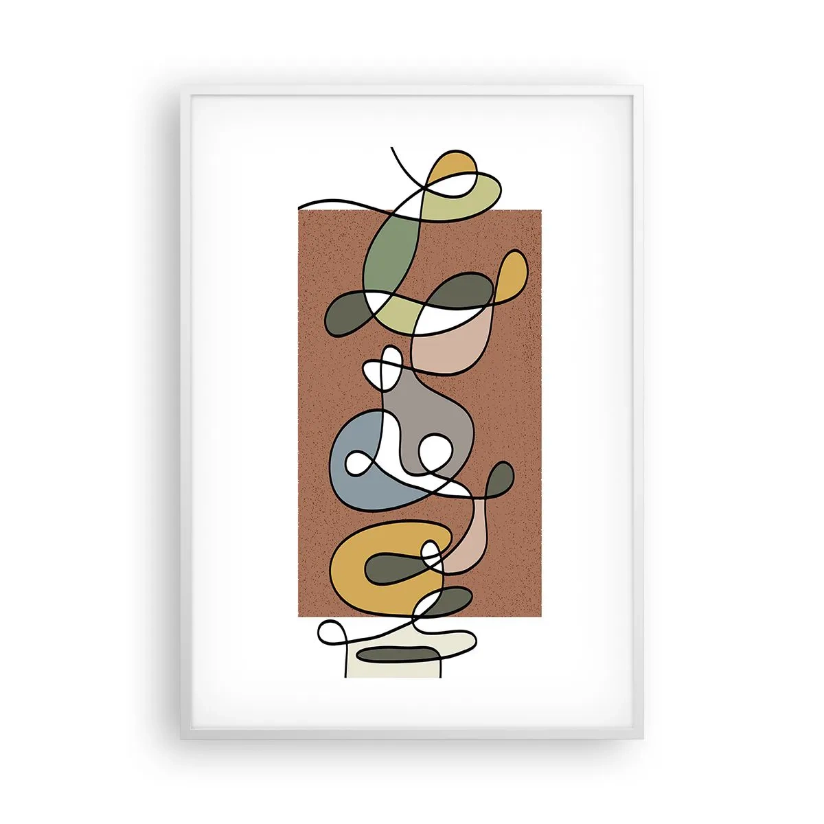 Affiche dans un cadre blanc - Poster - Une abstraction qui mérite le sourire - 70x100 cm