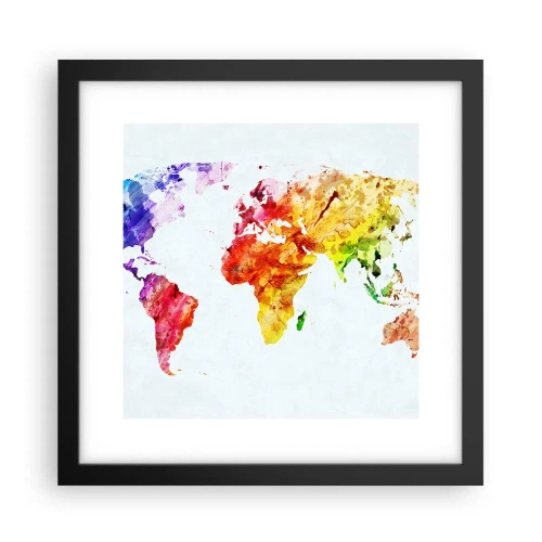 Affiche dans un cadre noir - Poster - Toutes les couleurs du monde - 30x30 cm
