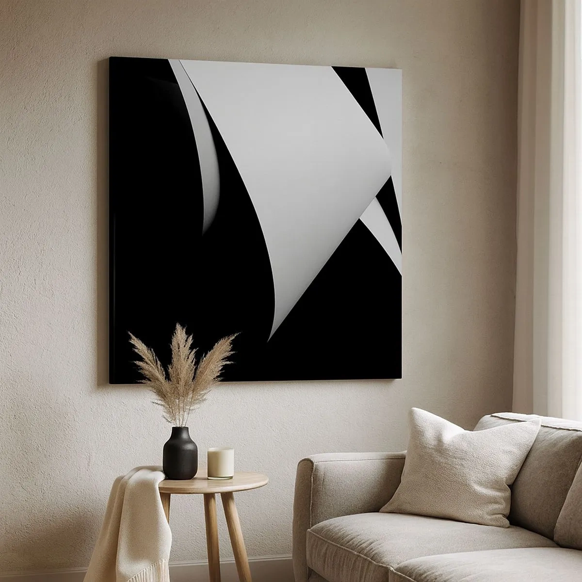 Impression sur toile - Image sur toile - Plans de lumière venus des profondeurs de l'ombre - 30x30 cm