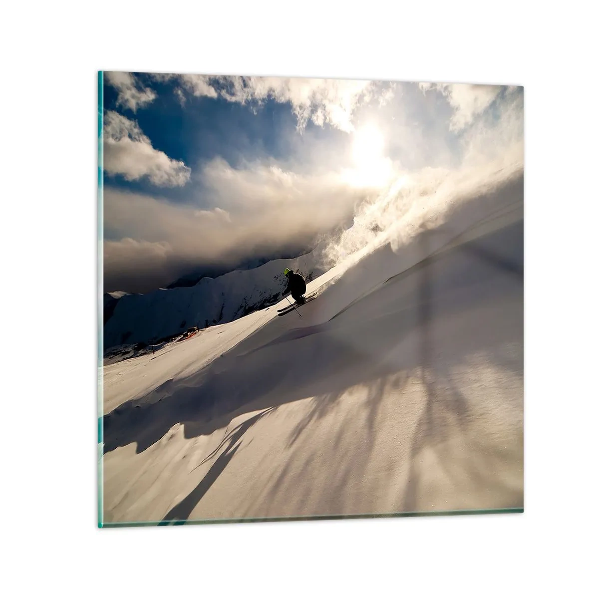 Impression sur verre - Image sur verre - Défi montagne accepté - 70x70 cm