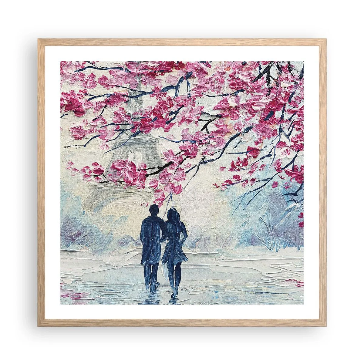 Affiche dans un chêne clair - Poster - Ballade romantique - 60x60 cm