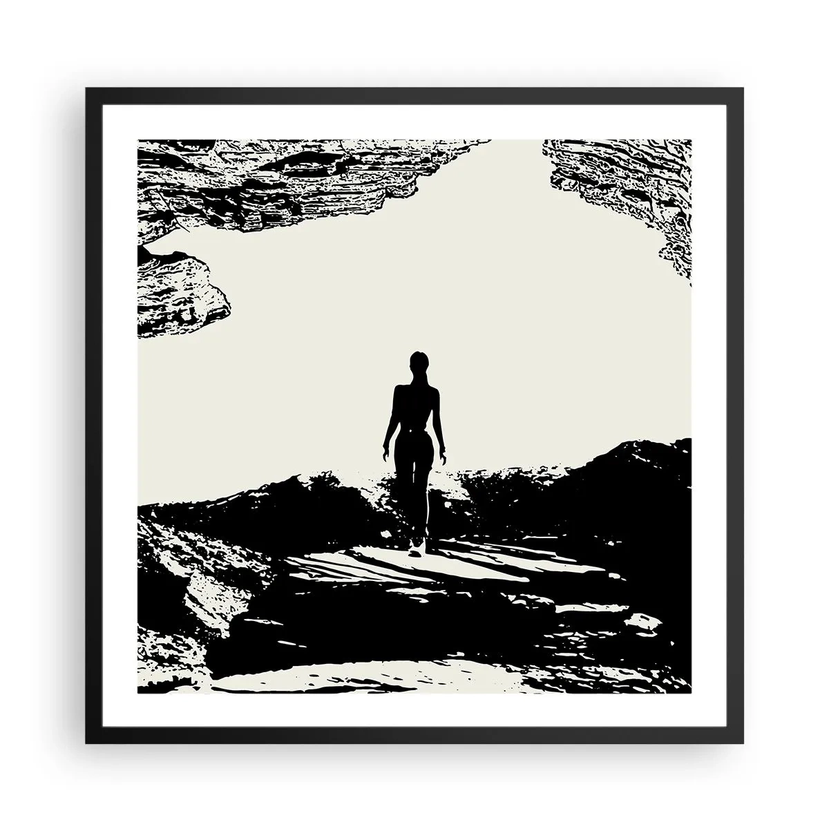 Affiche dans un cadre noir - Poster - Nouveau look - 60x60 cm