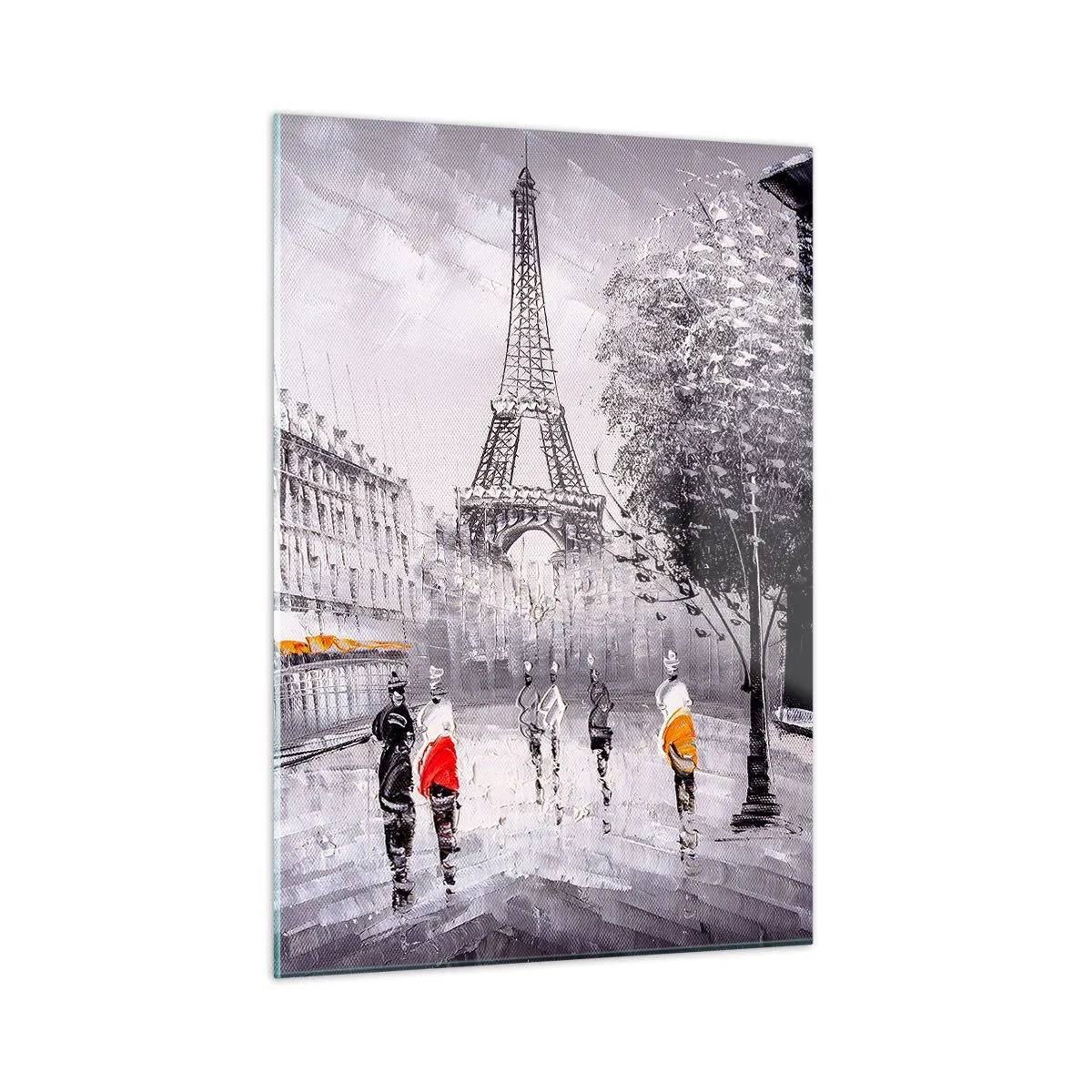 Impression sur verre - Image sur verre - Une balade parisienne - 50x70cm - Balade parisienne - Décoration murale moderne pour le salon et la chambre ARTTOR