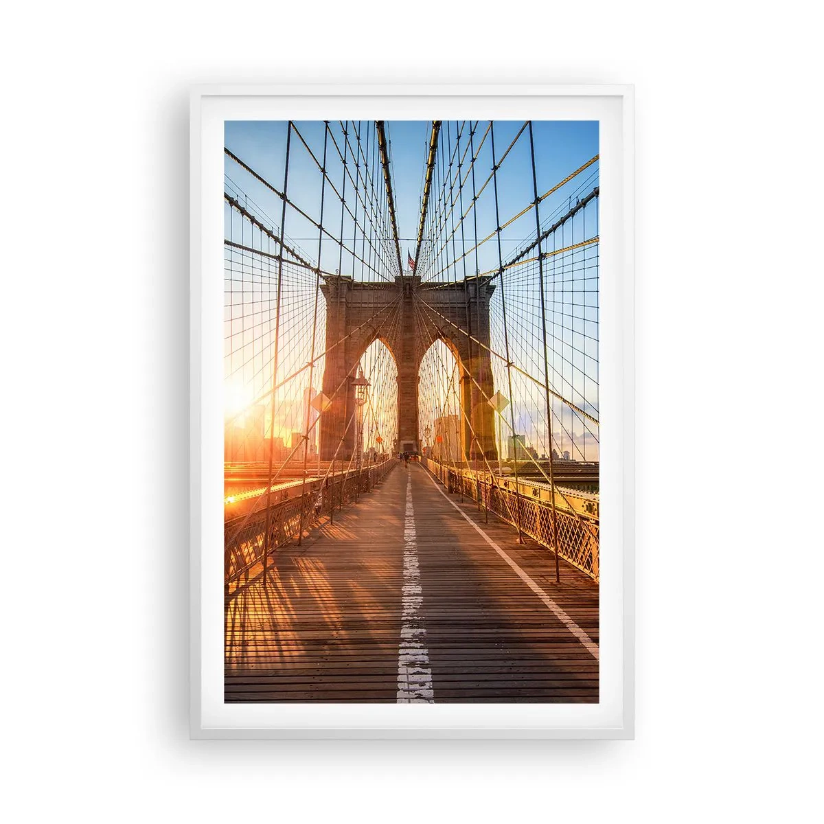 Affiche dans un cadre blanc - Poster - Sur le pont d'or - 61x91 cm