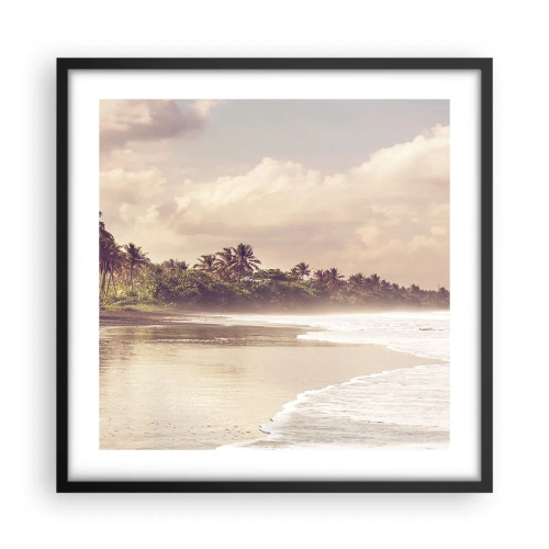 Affiche dans un cadre noir - Poster - La caresse des vagues - 50x50 cm