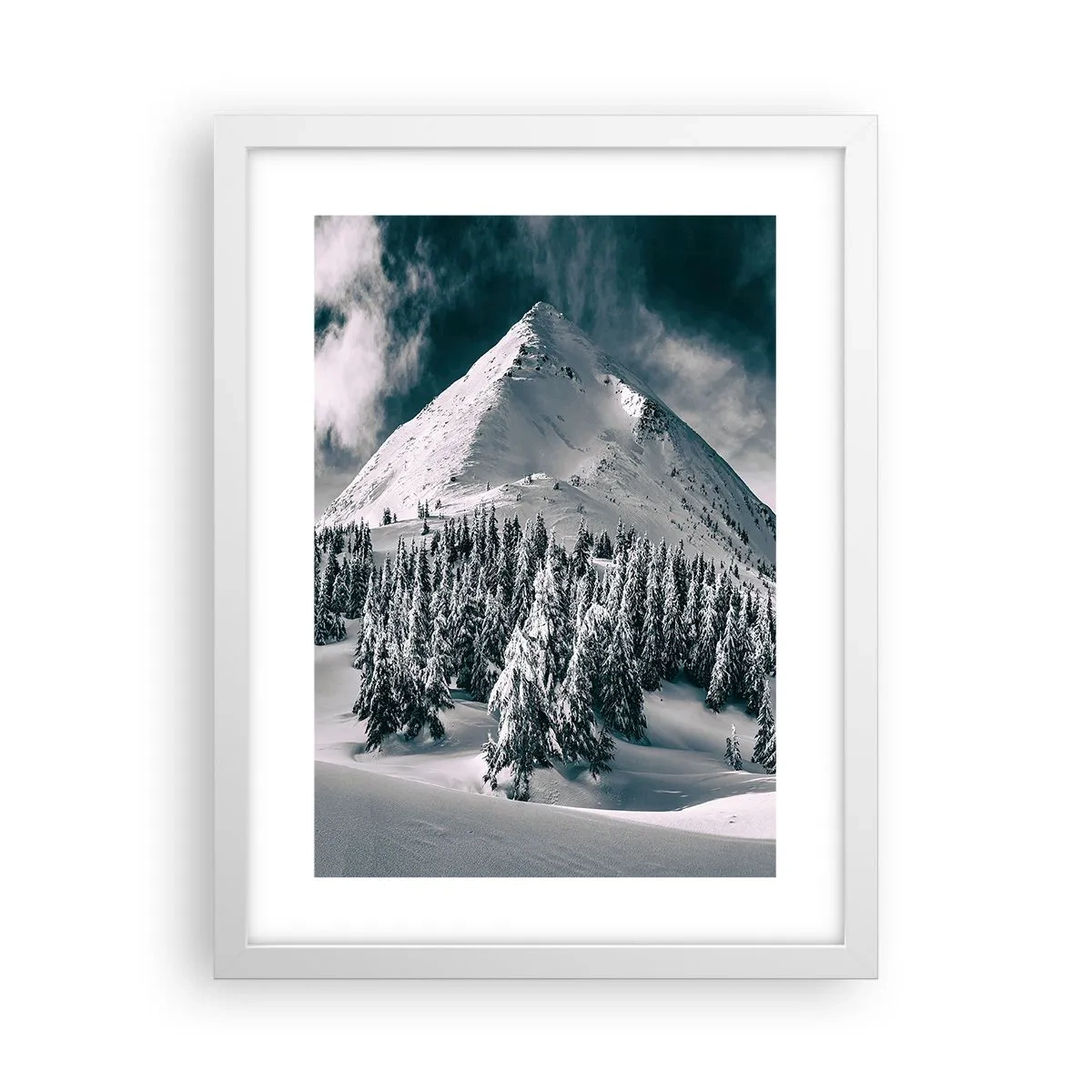 Affiche dans un cadre blanc - Poster - Le pays de la neige et de la glace - 30x40 cm