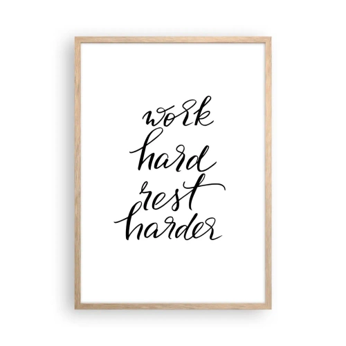 Affiche dans un chêne clair - Poster - Équilibre de vie - 50x70 cm